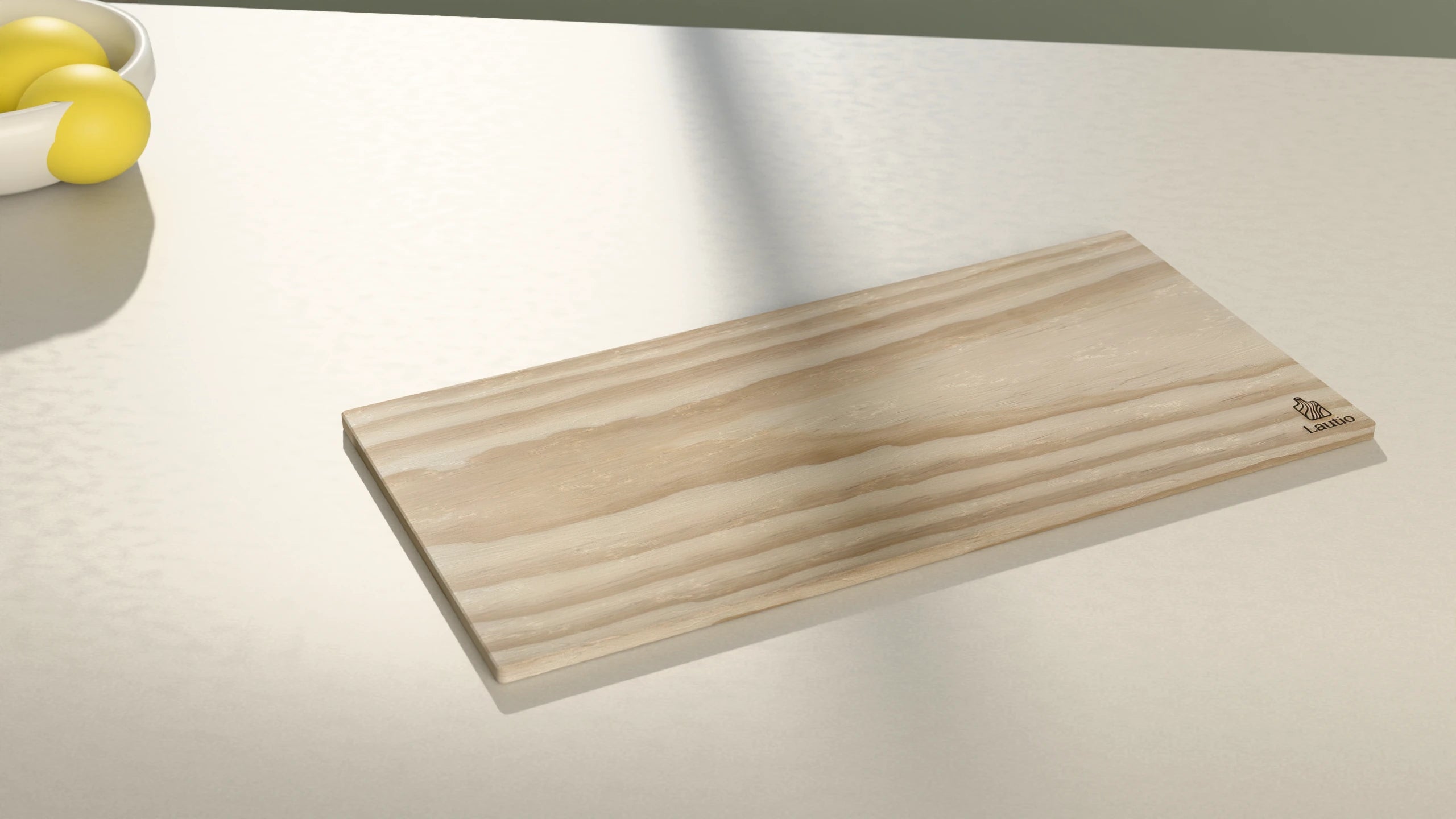 A Lautio Large board seen edge-on, turning into full view